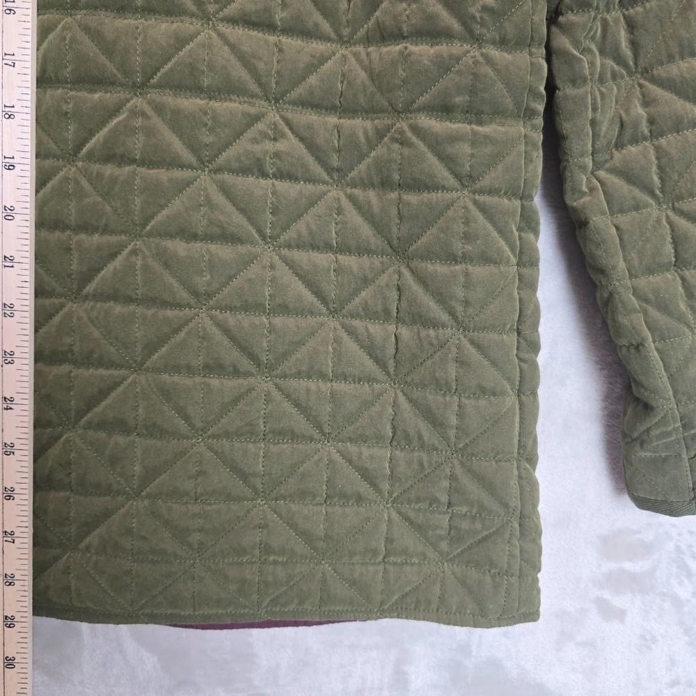 Signature Weekend Olive Green Quilted Jacket Women's XL Belted Zip Front Lined - Picture 7 of 12